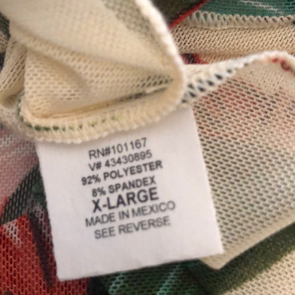 NWOT! Tropical Summer Sheer Handkerchief Style Top XL - Picture 6 of 9